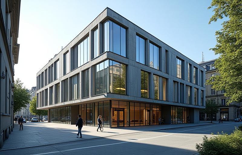 Exterior view of the Swiss Centre for Journalism building in Zurich